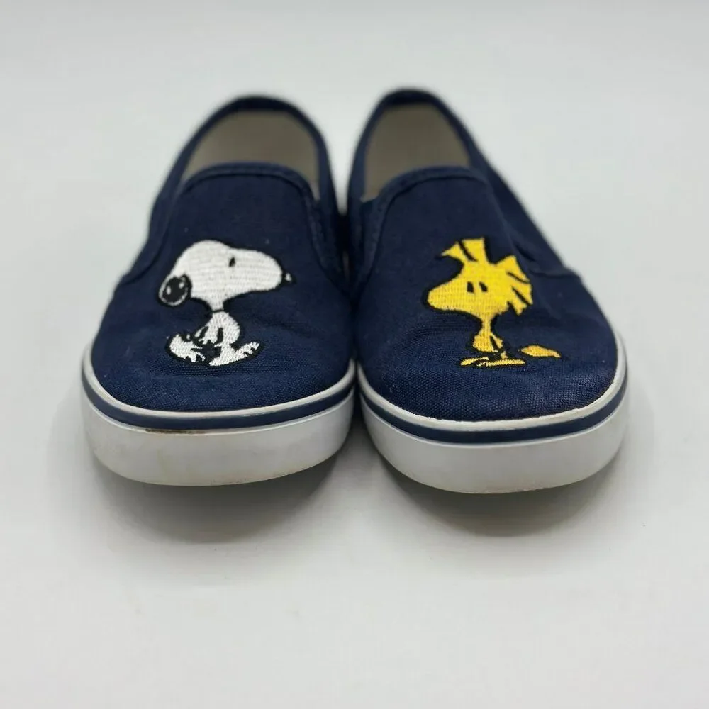 Janie and Jack Boys' Peanuts Snoopy And Woodstock Sneakers Navy Toddler Size 8